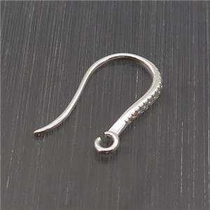 Sterling Silver Hook Earring Pave Zircon, approx 10-17mm
