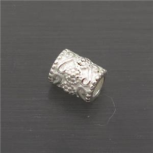 Sterling Silver Beads Column, approx 4-5mm, 2mm hole