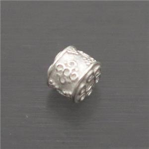 Sterling Silver Beads Tube, approx 4-4.5mm