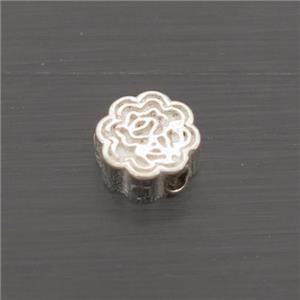 Sterling Silver Beads Flower, approx 4.5mm