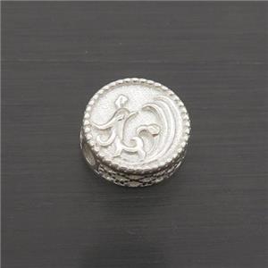 Sterling Silver Beads Button, approx 7mm