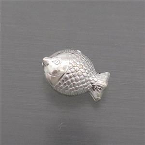 Sterling Silver Fish Beads, approx 8.5-11mm