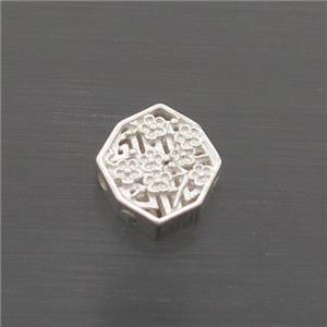 Sterling Silver Flower Beads, approx 6-7.5mm