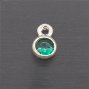 Sterling Silver Circle Pendant Pave Crystal, approx 4mm
