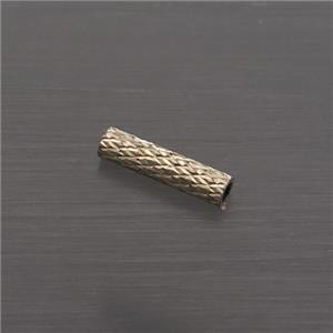 Sterling Silver Column Beads Gold Plated, approx 2x8mm