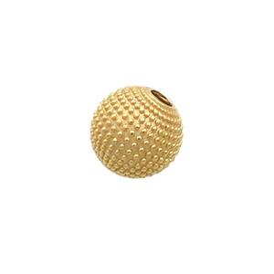 Sterling Silver Beads Round Gold Plated, approx 7.5mm
