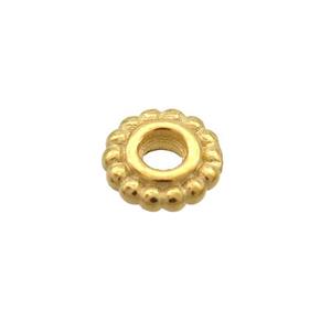 Sterling Silver Beads Flower Spacer Gold Plated, approx 5mm
