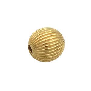 Sterling Silver Beads Round Gold Plated, approx 7mm