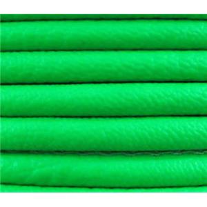 PU leather Cord, round, green, approx 6mm dia