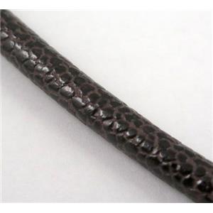 PU leather cord, round, approx 5mm dia