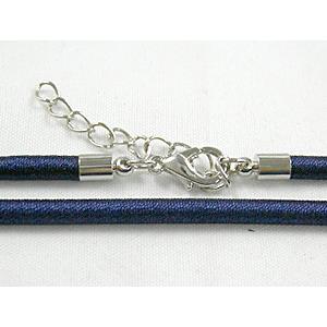 silk-braiding Rubber Necklace Cord, ink-blue, 3mm dia, 18 inchlength