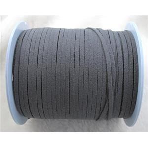 deep-grey Synthetic Suede Cord, approx 3mm wide, 100yards per roll