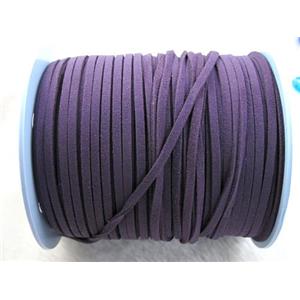 Synthetic Suede Cord, purple, approx 3mm wide, 100yards per roll