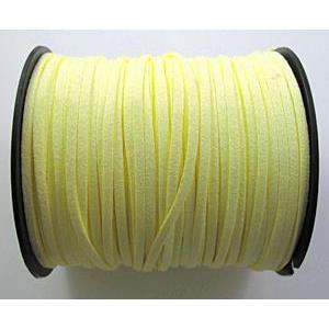 yellow Synthetic Suede Cord, approx 3mm wide, 100yards per roll