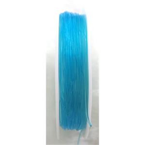 Crystal Wire, stretchy, round, blue, 0.6mm dia,12meters per roll
