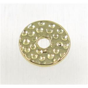 tibetan silver alloy spacer beads, circle, non-nickel, gold plated, approx 13mm dia