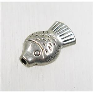 tibetan silver zinc fish beads, non-nickel, approx 9x15mm