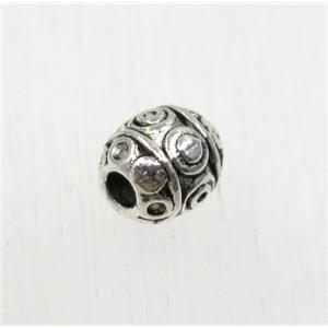 tibetan silver zinc barrel beads, non-nickel, approx 6x6.5mm