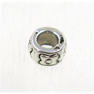 tibetan silver zinc beads, non-nickel, approx 7mm dia, 4mm hole