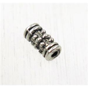 tibetan silver zinc tube beads, non-nickel, approx 3.5x7mm