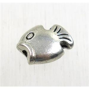 tibetan silver zinc fish beads, non-nickel, approx 8.5x10.5mm