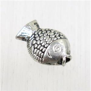 tibetan silver zinc fish beads, non-nickel, approx 8.5x12mm