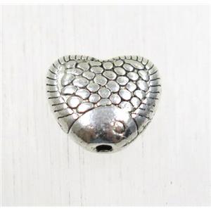 tibetan silver zinc fish beads, non-nickel, approx 9x10mm