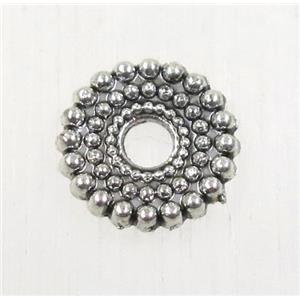 tibetan silver spacer beads, zinc, non-nickel, approx 9mm dia