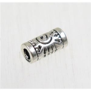 tibetan silver zinc tube beads, non-nickel, approx 3.5x6.5mm