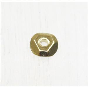 tibetan silver zinc rondelle beads, non-nickel, antique gold, approx 5mm dia