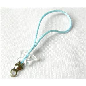 cellphone strap, string  hangers, aqua, 45mm circinal