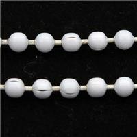 stainless Iron Ball Chain with fire white lacquered, approx 3.2mm