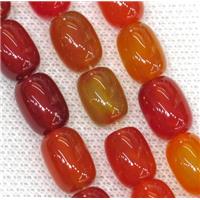 orange Agate barrel Beads, approx 10x15mm, 28pcs per st