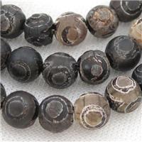 round Tibetan Agate Beads, eye, rough, approx 8mm dia