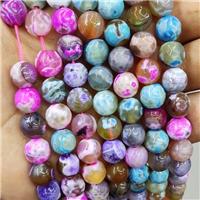 mix Agate Beads, dye, faceted round, approx 10mm dia