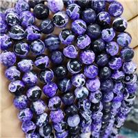 Dye Agate Beads Faceted Round Purple, approx 10mm dia
