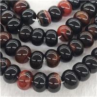 Black Fancy Agate Rondelle Beads Smooth, approx 14mm