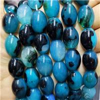 Natural Agate Barrel Beads Blue Dye, approx 13-18mm