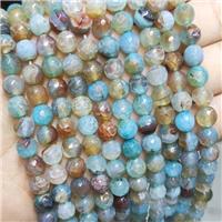 Blue Agate Beads Faceted Round Dye, approx 8mm dia