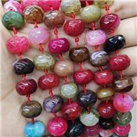 Natural Agate Beads Mix Color Faceted Rondelle Dye, approx 10-14mm