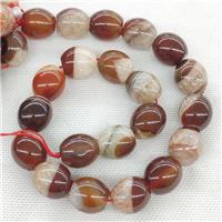 Natural Agate Druzy Barrel Beads Orange Dye, approx 18-19mm