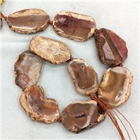 Natural Agate Slice Beads Red Freeform, approx 30-40mm