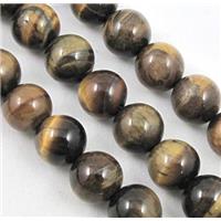 tiger eye beads, round, AB grade, approx 8mm dia, 15.5 inches