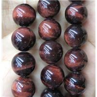 natural red Tiger eye stone beads, round, AB grade, approx 10mm dia, AB grade