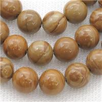 round brown Wooden Lace Jasper beads, approx 12mm dia