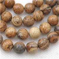 round Picture Jasper beads, approx 4mm dia