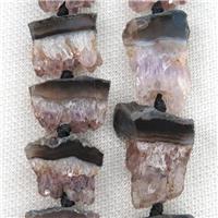 Amethyst Druzy beads, slice, approx 15-30mm