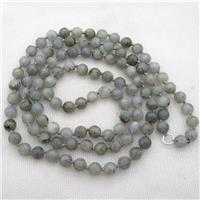 Labradorite mala chain for necklace with knot, approx 8mm, 108pcs per st