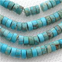 aqua Imperial Jasper heishi beads, approx 3x6mm