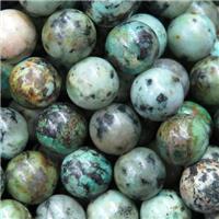 green African Turquoise Beads, round, approx 6mm dia